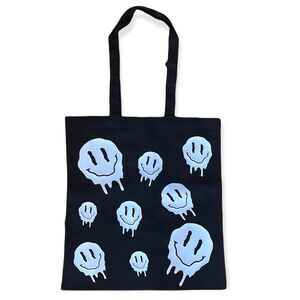 NWT Wool + Pepper Co. Drippy Smiley Faces Cotton Tote Bag